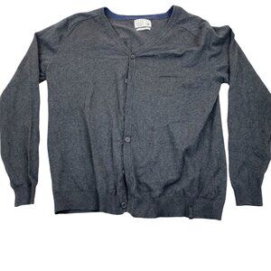 Jack & Jones Mens Cardigan Sweater XXL Premium Gray Cotton & Polyester